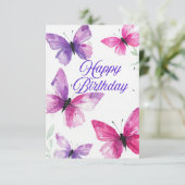 蝶エレガント誕生日カード (スタンド正面)