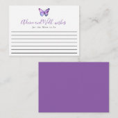 蝶エレガント赤ちゃんシャワーアドバイスお願い エンクロージャーカード (正面/裏面)