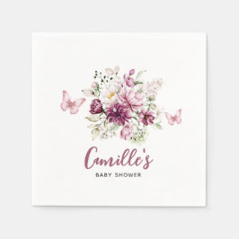 蝶エレガント赤ちゃんシャワーフローラ スタンダードカクテルナプキン