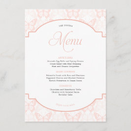 蝶エレガント赤面ピンクパーティー メニュー