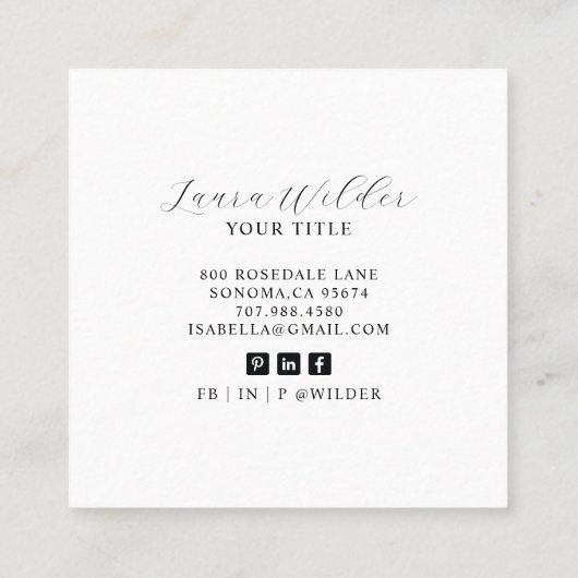 蝶エレガント陽 スクエア名刺 (裏面)