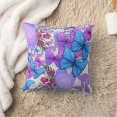 蝶エレガント飾り枕 – ソフト&スタイリッシュ クッション (ブランケット)