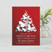 蝶エレガント（昆虫）オオカバマダラ、モナーククリスマスホリデーブランチ 招待状 (スタンド正面)