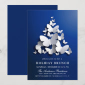 蝶エレガント（昆虫）オオカバマダラ、モナーククリスマスホリデーブランチ 招待状 (正面/裏面)