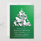 蝶エレガント(昆虫)オオカバマダラ、モナーククリスマスホリデーブランチ 招待状 (正面)