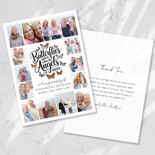 蝶エンジェルズコラージュ写真 サンキューカード