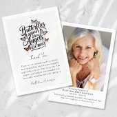 蝶エンジェルズ写真記念悔やみや弔慰葬儀 サンキューカード