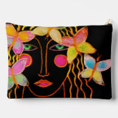 蝶オリジナル抽象芸術アート アクセサリーポーチ (裏面)