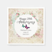 蝶オンみすぼらしいヴィンテージコラージュ記念日 スタンダードカクテルナプキン (正面)