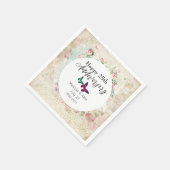 蝶オンみすぼらしいヴィンテージコラージュ記念日 スタンダードカクテルナプキン (角)
