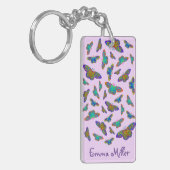 蝶オンカラフルベビーピンクキーチェーン キーホルダー (正面左)
