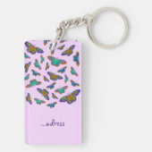 蝶オンカラフルベビーピンクキーチェーン キーホルダー (裏面)