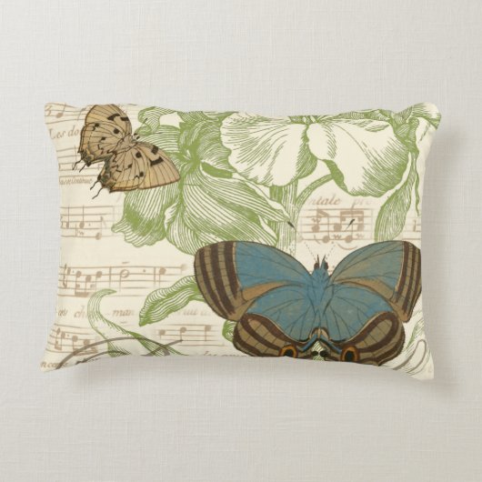 蝶オンシート音楽フローラデザイン アクセントクッション (裏面)