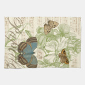 蝶オンシート音楽フローラデザイン キッチンタオル (横)
