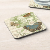 蝶オンシート音楽フローラデザイン コースター (左側)