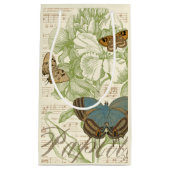 蝶オンシート音楽フローラデザイン スモールペーパーバッグ (正面)