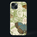 蝶オンシート音楽フローラデザイン iPhone 13ケース<br><div class="desc">緑のフローラデザインと楽譜がVision Studioの蝶の3つの背景となっている。蝶フランスのの言葉パピヨンもピースの底に飾られている。あなたもしは蝶、自然の強い愛を持っている、または美しいと自分自身を取り囲むように同様に、これはプリントはあなたのための！</div>