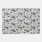 蝶オンラベンダーヴィンテージ キッチンタオル (横)