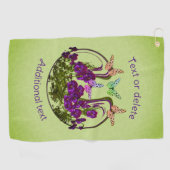 蝶オン抽象芸術フラワーアートパーソナライズされた ゴルフタオル (横)