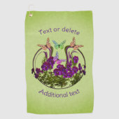 蝶オン抽象芸術フラワーアートパーソナライズされた ゴルフタオル (正面)