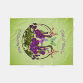 蝶オン抽象芸術フラワーアートパーソナライズされた フリースブランケット (正面(横))