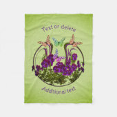 蝶オン抽象芸術フラワーアートパーソナライズされた フリースブランケット (正面)