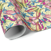 蝶オーバーフラワーメドービュー ラッピングペーパー (ロールコーナー)