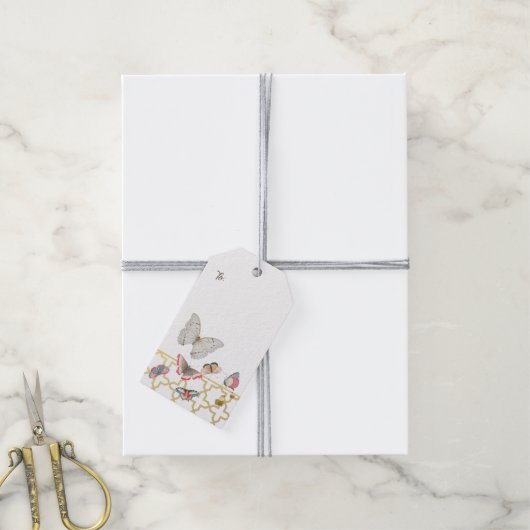 蝶カスタマイズかわいらし可能なイースターギフトラベル ギフトタグ (より糸付き)