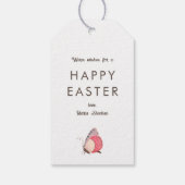 蝶カスタマイズかわいらし可能なイースターギフトラベル ギフトタグ (裏面)