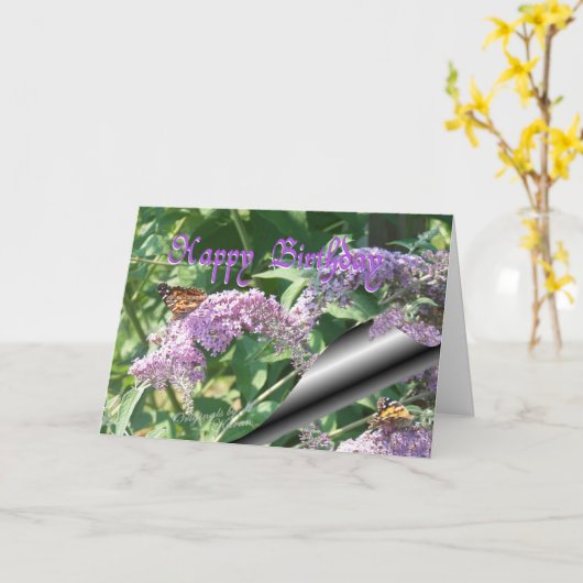 蝶カスタマイズの カード (黄色い花)