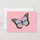 蝶カスタムなピンクの移動発表 案内状 (裏面)