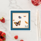 蝶カスタムイニシャルカスタム紙ナプキン スタンダードカクテルナプキン (インサイチュ)