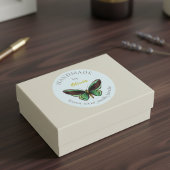 蝶カスタムイラストレーション付き手作りラベル ラウンドシール