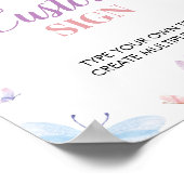 蝶カスタムパーティーお洒落標識 ポスター (角)