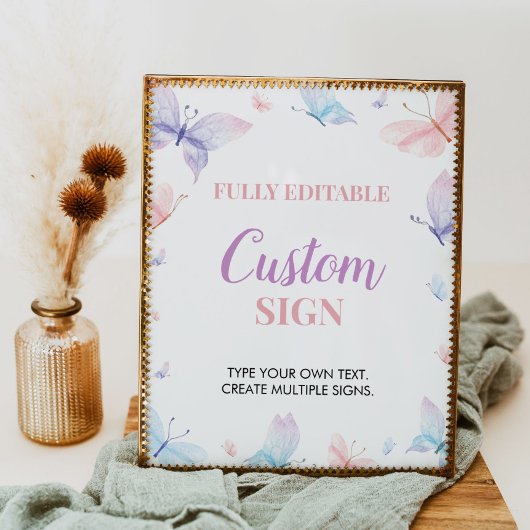 蝶カスタムパーティーお洒落標識 ポスター