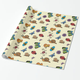 蝶カタツムリ昆虫Thunder_Cove ラッピングペーパー