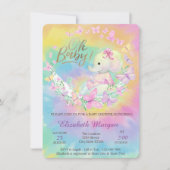 蝶カッコいい象絞り染め赤ちゃんシャワー 招待状 (正面)