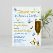 蝶カップルの生涯の応援シャワー 箔招待状 (立ち正面)