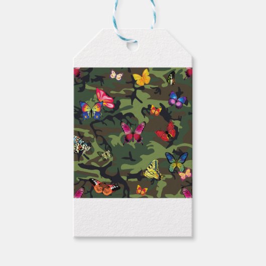蝶カモフラージュ ギフトタグ (正面)