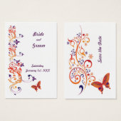 蝶カラフル々結婚式の日付を保存 (正面&裏面)