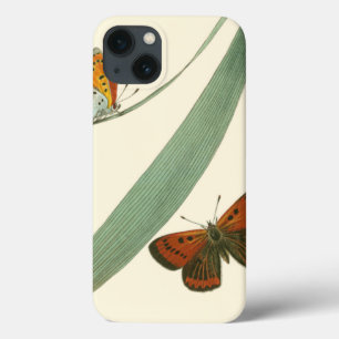 蝶カラフルが葉のまわりにをひらさせる iPhone 13ケース