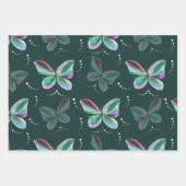蝶カラフルすべての行事 ラッピングペーパーシート (正面3)
