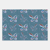 蝶カラフルすべての行事 ラッピングペーパーシート (正面)