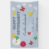 蝶カラフルとデイジーが退職 横断幕 (縦)