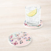 蝶カラフルとハート コースター (側面)