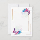 蝶カラフルとフローラ/金ゴールドトリム サンキューカード (裏面)