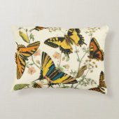 蝶カラフルと毛虫の集まり アクセントクッション (裏面)