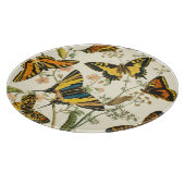 蝶カラフルと毛虫の集まり カッティングボード (角)