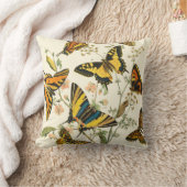 蝶カラフルと毛虫の集まり クッション (ブランケット)