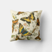 蝶カラフルと毛虫の集まり クッション (裏面)